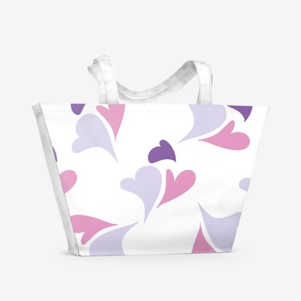 Пляжная сумка &laquo;Hearts Purple Pattern&raquo;