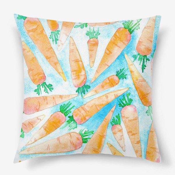 Подушка «Акварельные морковки»