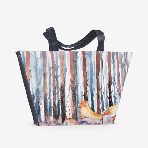 Пляжная сумка «Лисы осенью»