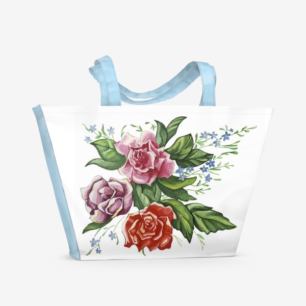 Пляжная сумка «Розы и незабудки»