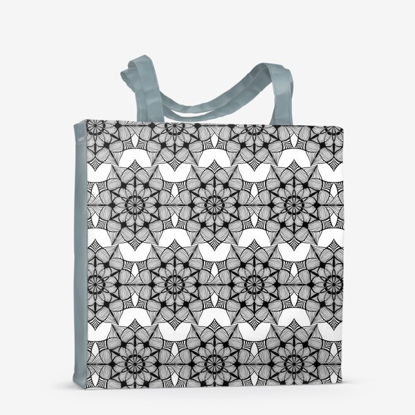 Сумка-шоппер «Черно-белая текстура в мандалы»