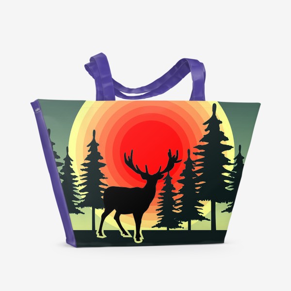 Пляжная сумка «Олень в лесу»