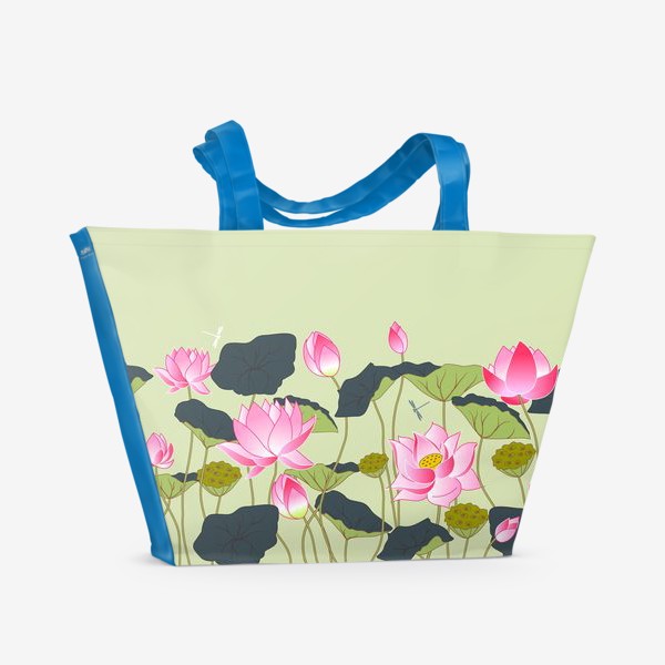 Пляжная сумка «розовые лотосы»