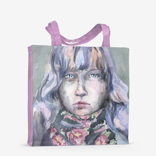 Сумка-шоппер &laquo;Девушка с цветочным шарфом&raquo;