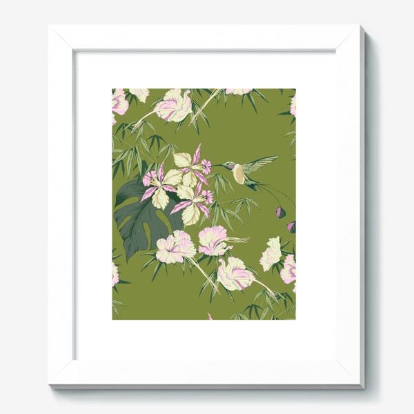 Картина &laquo;Тропические цветы и колибри&raquo;