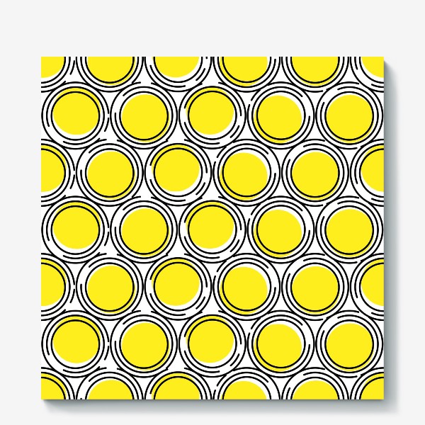 Холст «Геометрический узор желтые круги»
