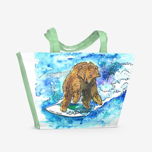 Пляжная сумка &laquo;Медведь на серфе&raquo;