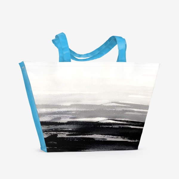 Пляжная сумка «Черно-белая акварель»