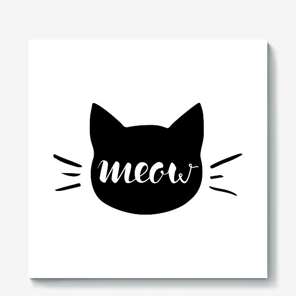 Холст «Чёрная кошка. Cat meow»