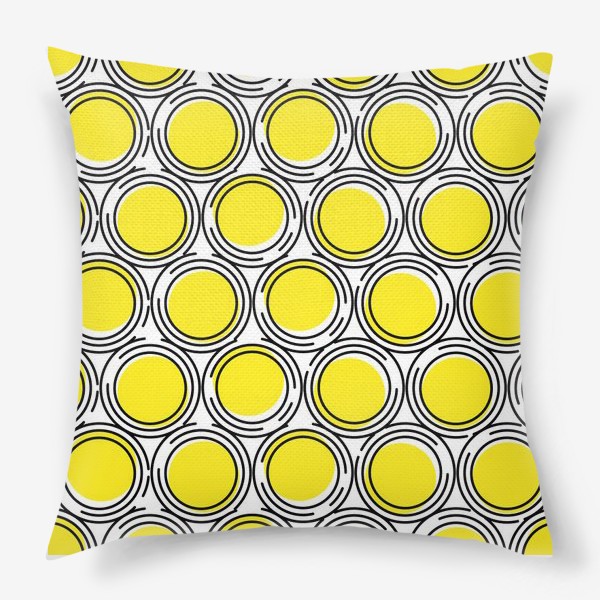 Подушка «Геометрический узор желтые круги»