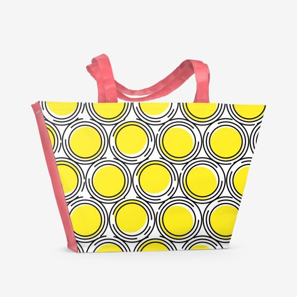 Пляжная сумка &laquo;Геометрический узор желтые круги&raquo;
