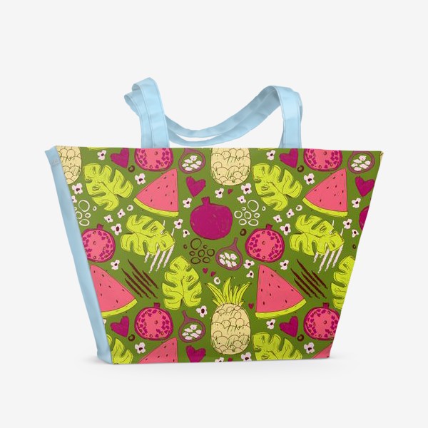 Пляжная сумка &laquo;Паттерн с тропическими фруктами&raquo;