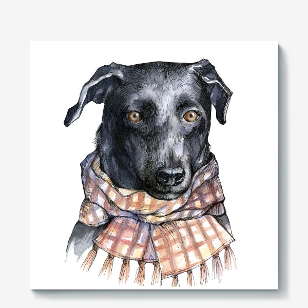 Холст «Собака и шарф»