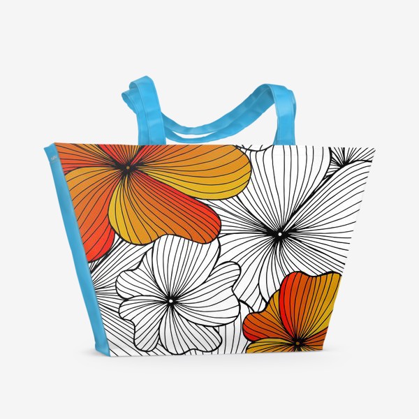 Пляжная сумка «Осенние оранжевые цветы»