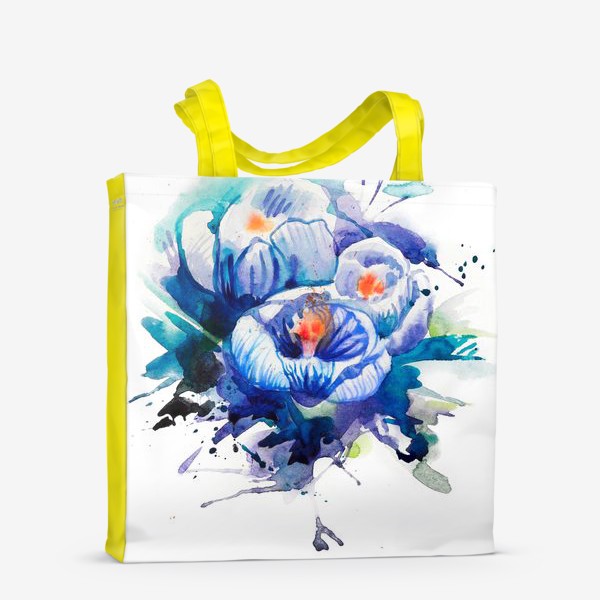 Сумка-шоппер «Акварельные голубые цветы»