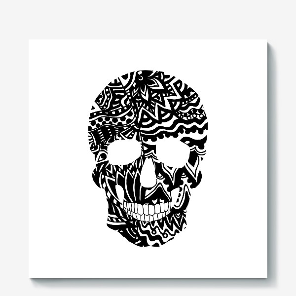 Холст &laquo;Black Ornamental Skull&raquo;