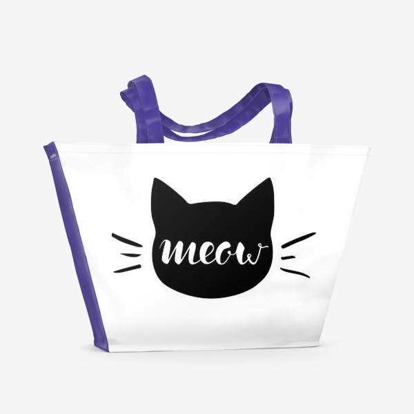 Пляжная сумка «Чёрная кошка. Cat meow»