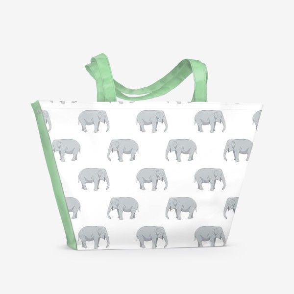 Пляжная сумка «Паттерн со слонами»