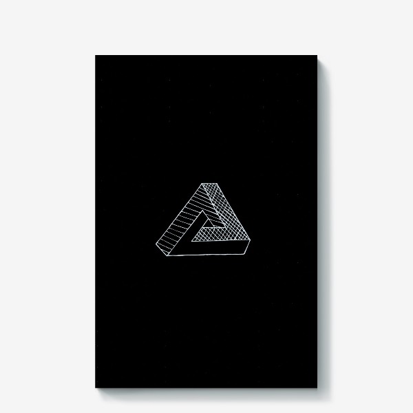 Холст «Невозможный треугольник на черной бумаге»