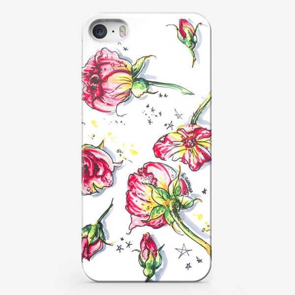 Чехол iPhone «Цветы и звездочки»