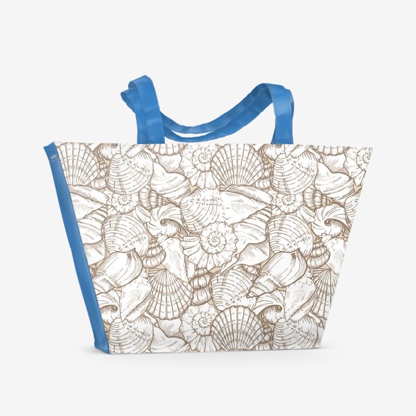 Пляжная сумка «бежевый паттерн из морских ракушек»