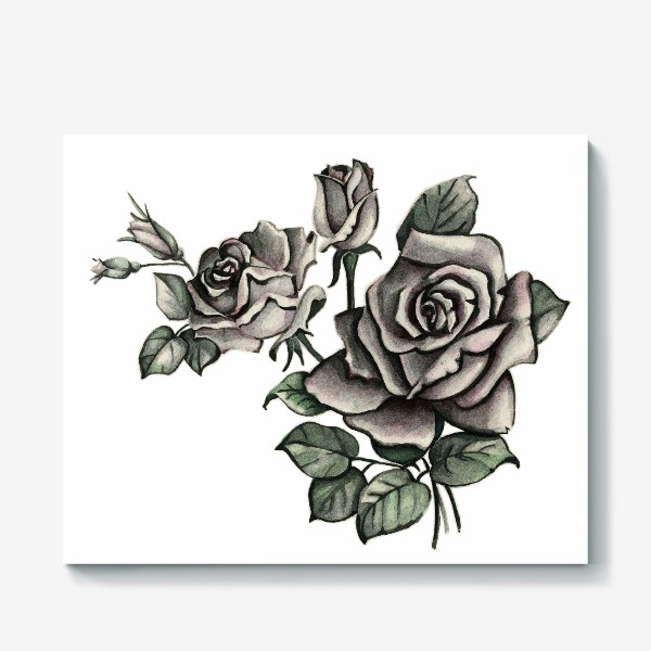 Холст «Черные розы»