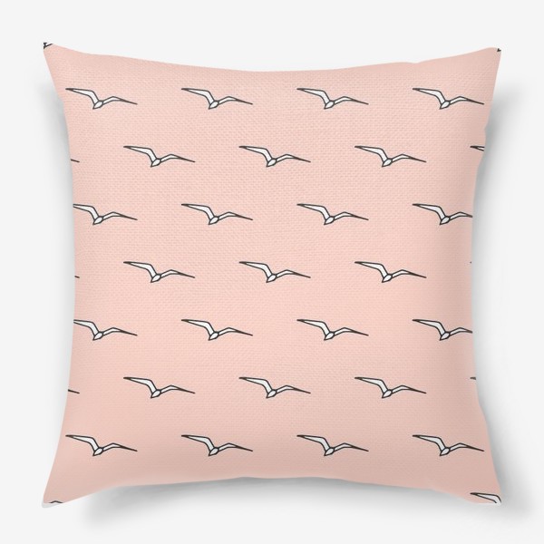 Подушка «Чайки в розовом»