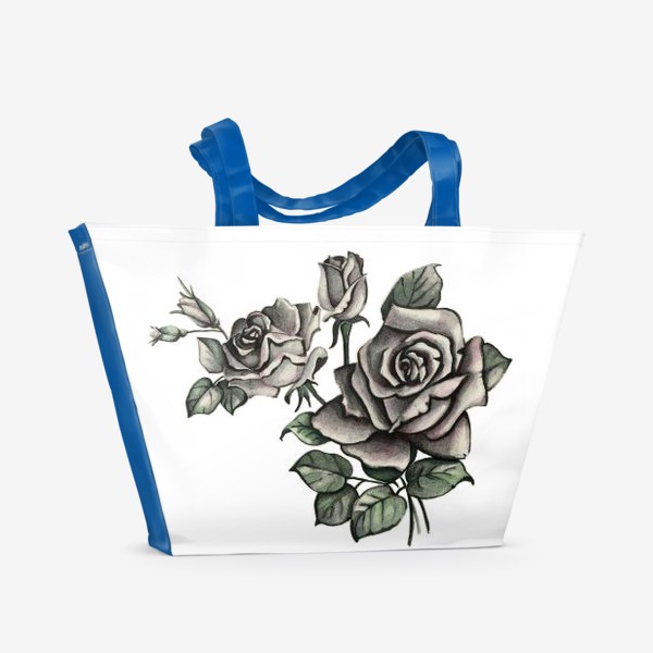 Пляжная сумка «Черные розы»