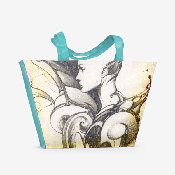 Пляжная сумка &laquo;Fashion иллюстрация с девушкой&raquo;