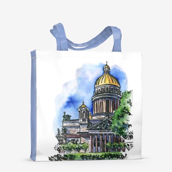 Сумка-шоппер «Акварельный скетч Исаакиевский собор в Петербурге»