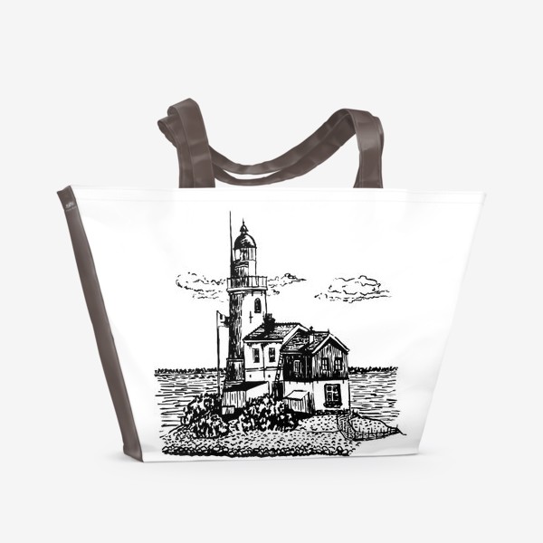 Пляжная сумка «Старый маяк на острове»