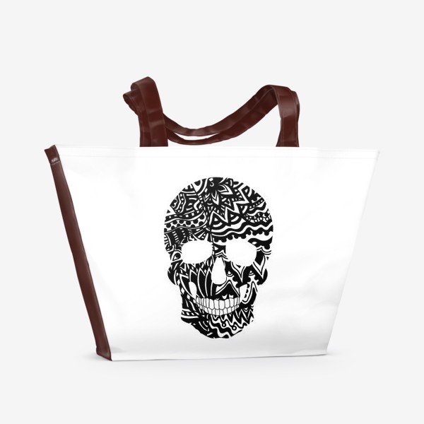 Пляжная сумка «Black Ornamental Skull»