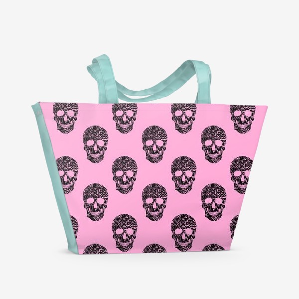 Пляжная сумка «Skulls On Pink»