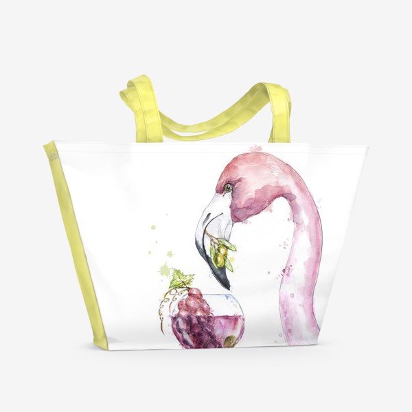 Пляжная сумка «Вино & Фламинго»