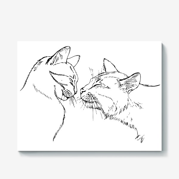 Холст «мартовские коты, влюбленные коты»
