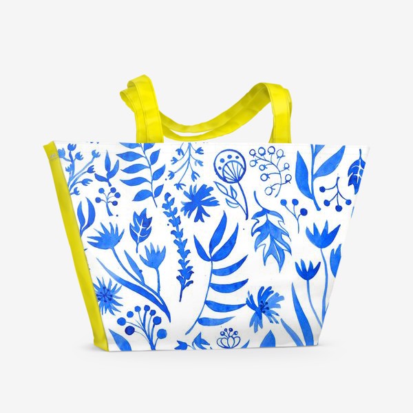Пляжная сумка «Blue flowers»