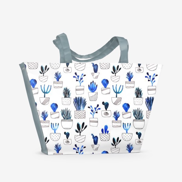 Пляжная сумка «Синие кактусы»