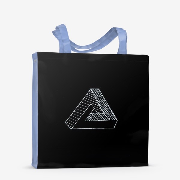 Сумка-шоппер «Невозможный треугольник на черной бумаге»