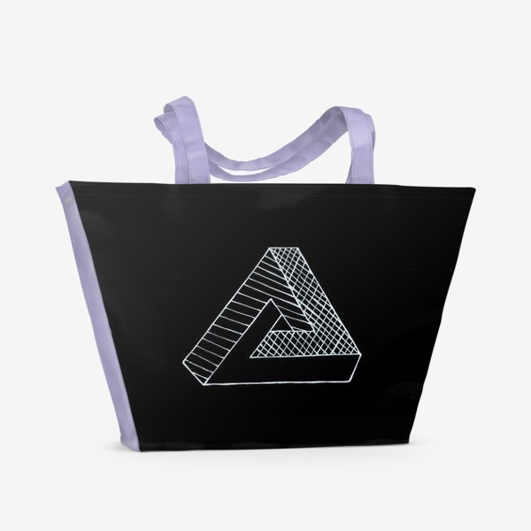 Пляжная сумка «Невозможный треугольник на черной бумаге»