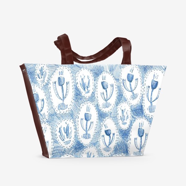 Пляжная сумка «Джинсовые цветы»