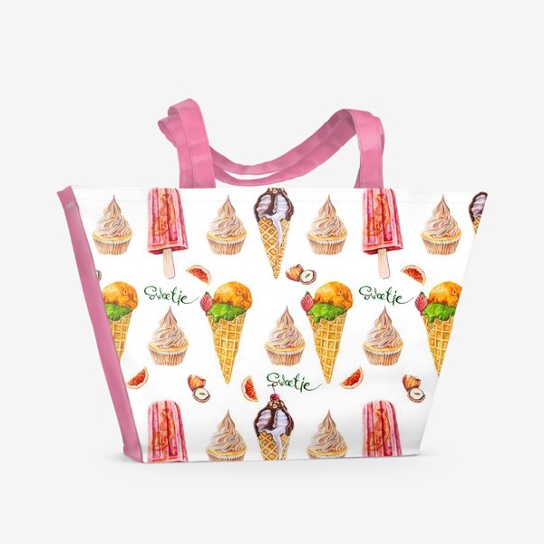 Пляжная сумка «Сладости, мороженое и кексики»