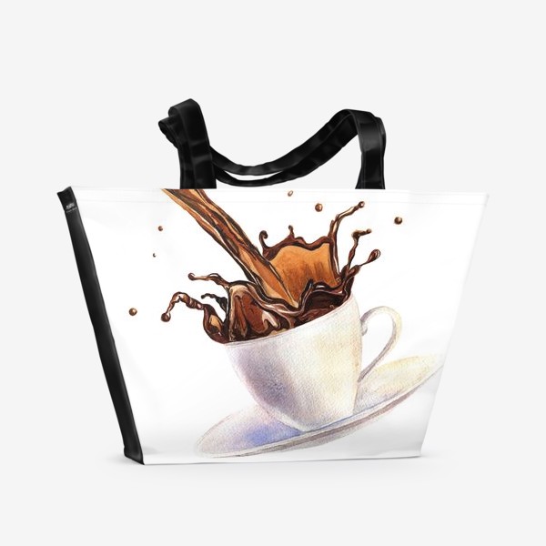 Пляжная сумка «Акварель Кофе»
