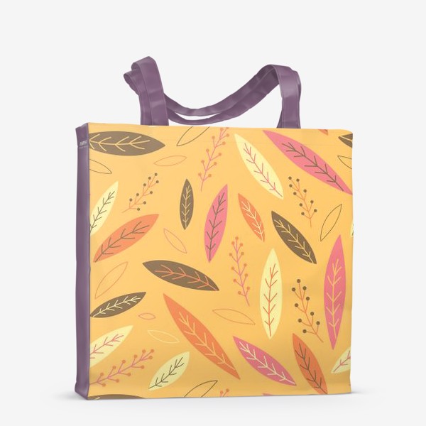 Сумка-шоппер «Весёлые осенние листья на рыжем фоне»