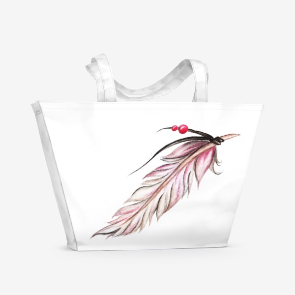 Пляжная сумка «Воздушное розовое перо»