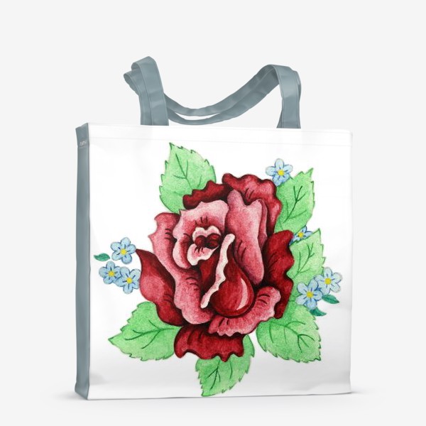 Сумка-шоппер «Декоративная роза с незабудками»