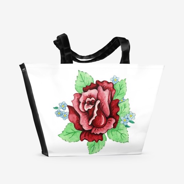 Пляжная сумка &laquo;Декоративная роза с незабудками&raquo;