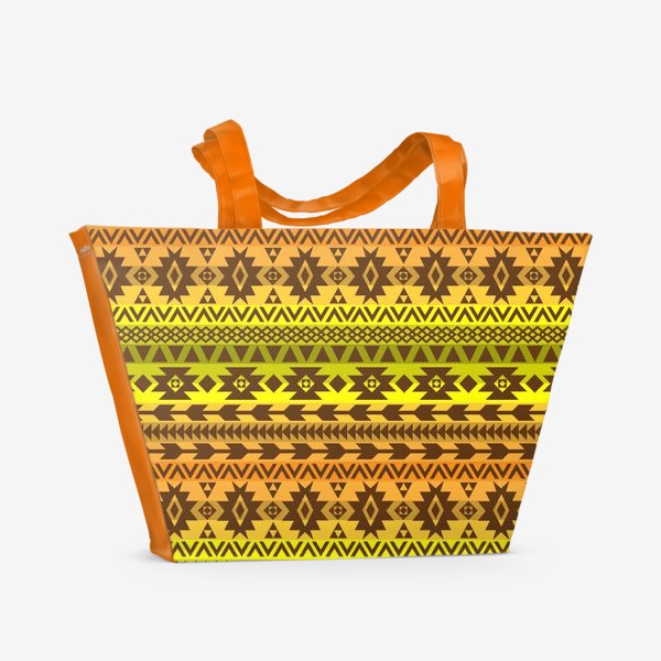 Пляжная сумка «этнический орнамент в оттенках осени»