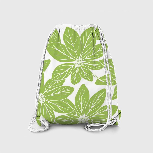 Рюкзак «Листья шеффлеры - паттерн (зеленый)»