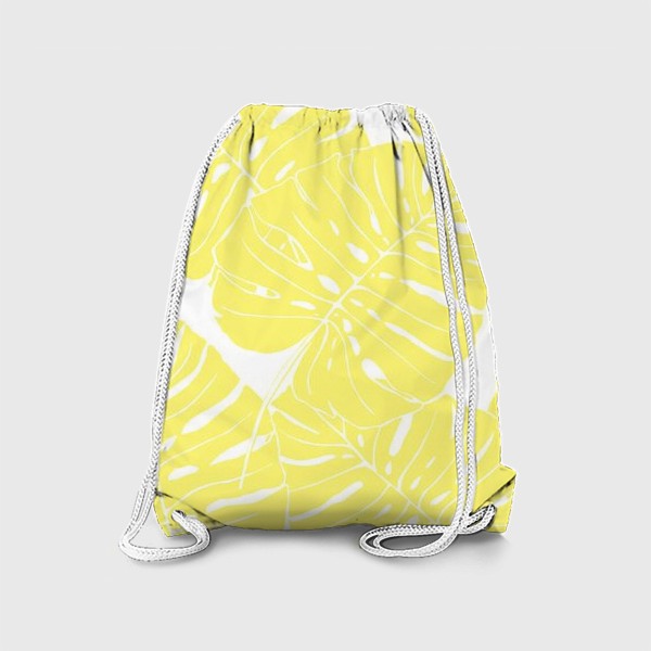 Рюкзак «Монстера - паттерн из листьев (желтый)»