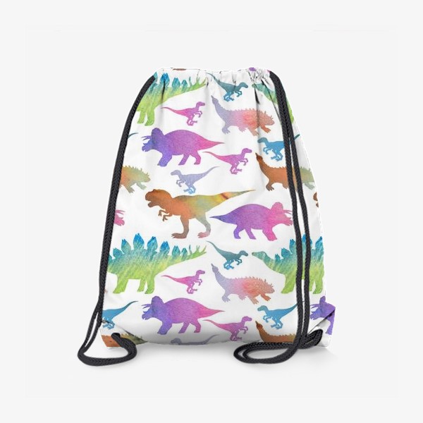 Рюкзак «Радужные динозавры на белом»